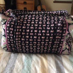 Vera Bradley Large Duffel Pink Elephant